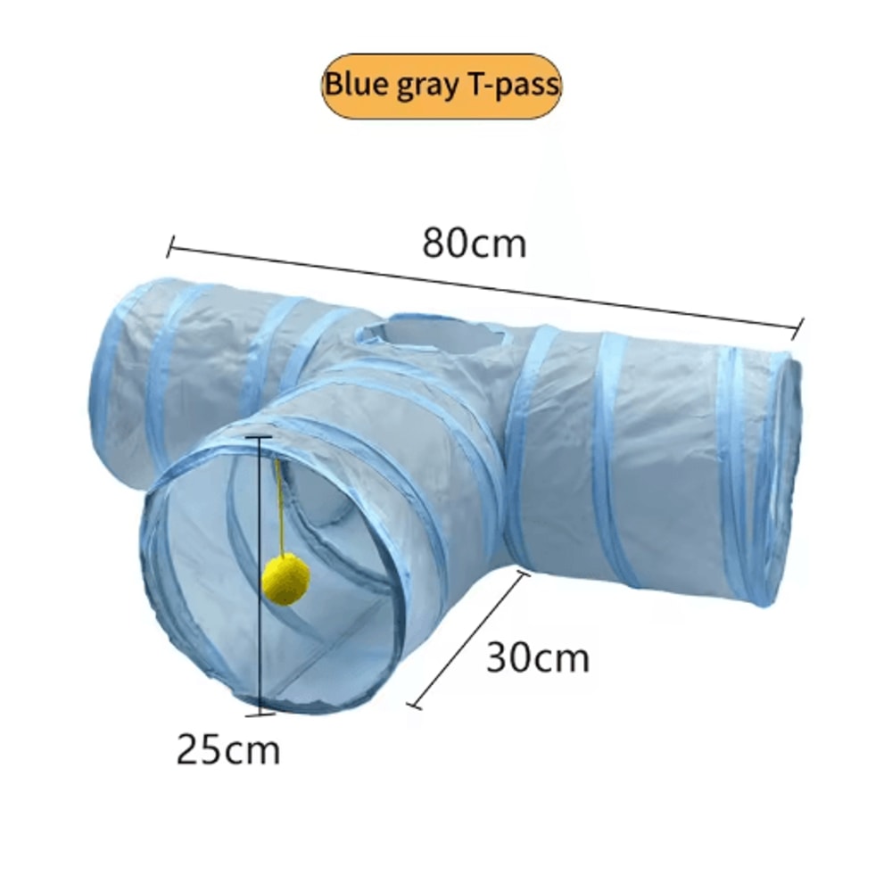 Foldable Cat Play Tunnel Breathable Indoor Cat Toy With Crinkle Paper 16