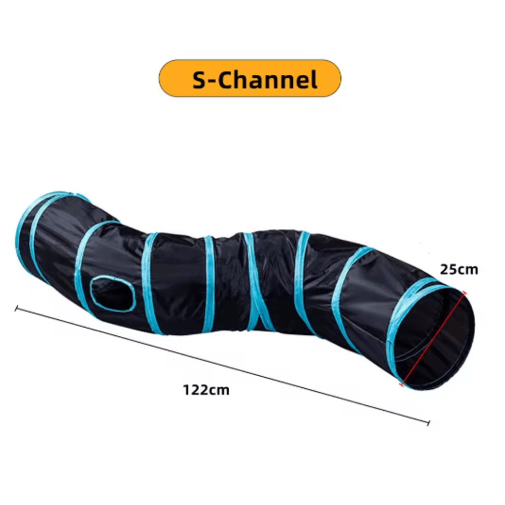 Foldable Cat Play Tunnel Breathable Indoor Cat Toy With Crinkle Paper 18