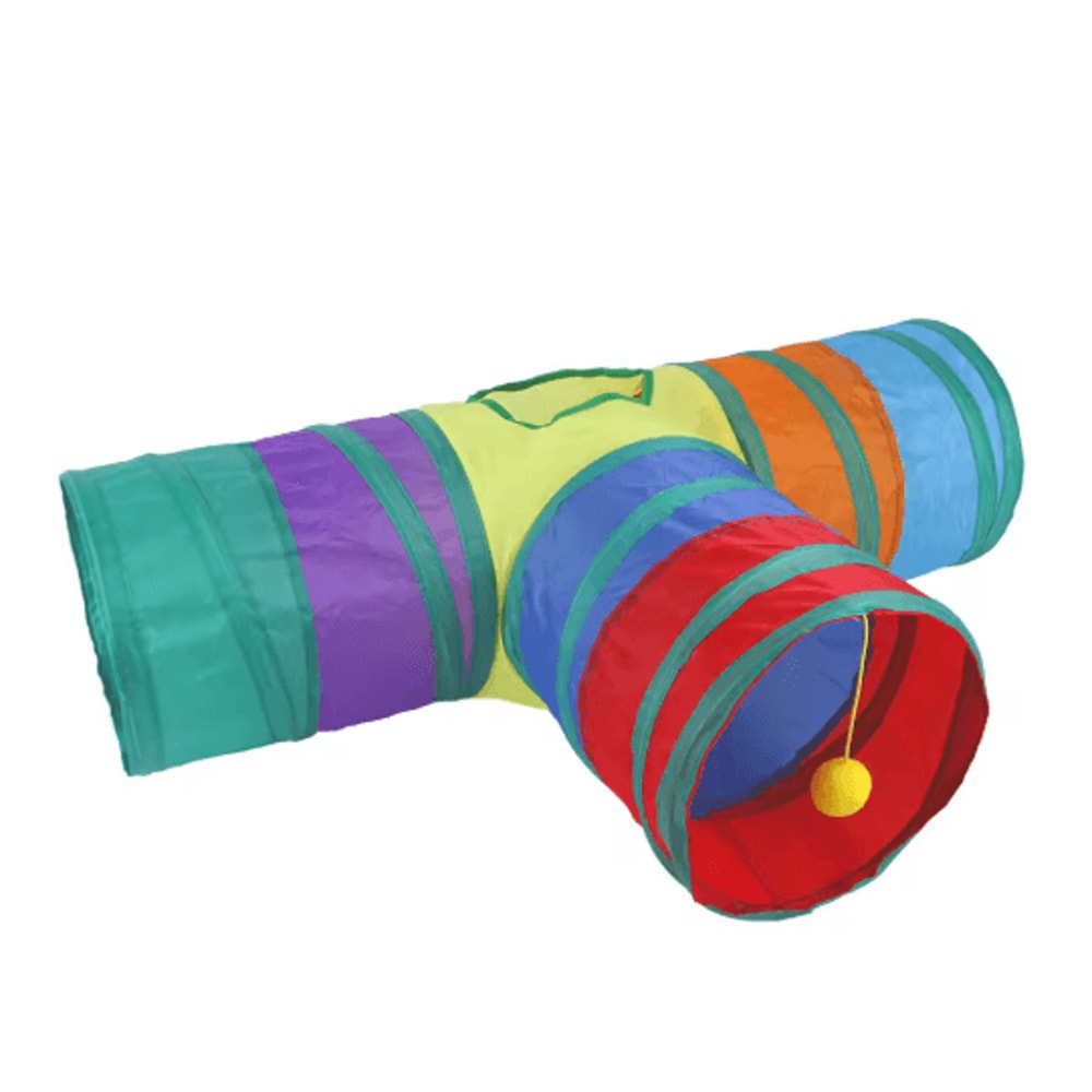 Foldable Cat Play Tunnel Breathable Indoor Cat Toy With Crinkle Paper 4