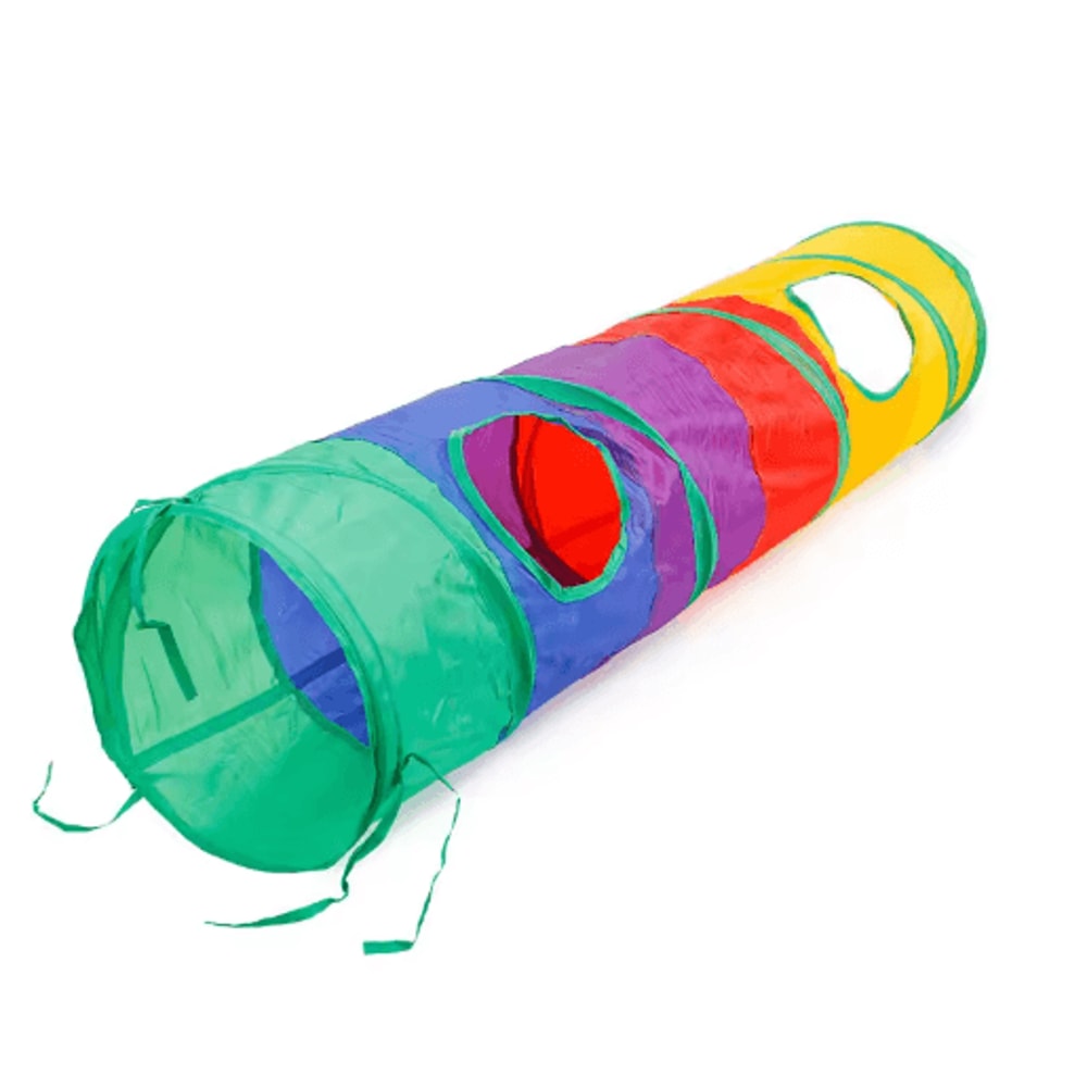 Foldable Cat Play Tunnel Breathable Indoor Cat Toy With Crinkle Paper 6