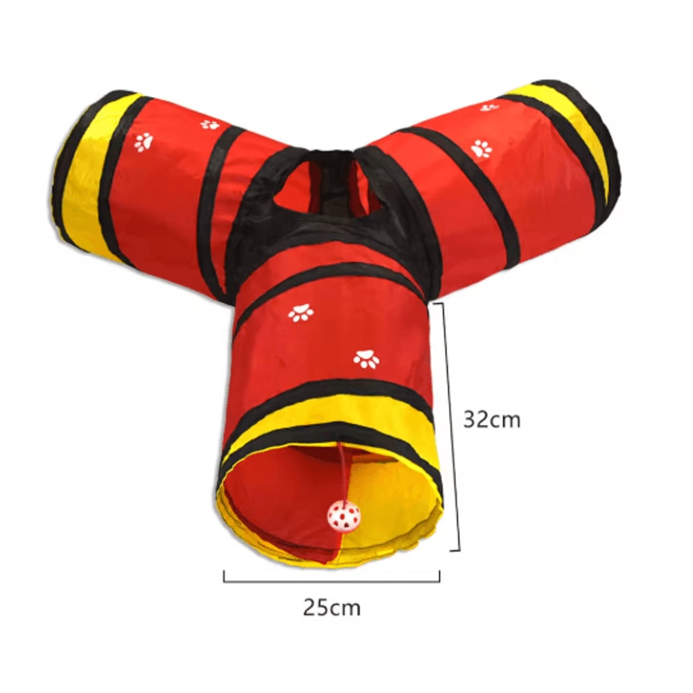 Foldable Cat Play Tunnel Breathable Indoor Cat Toy With Crinkle Paper 7