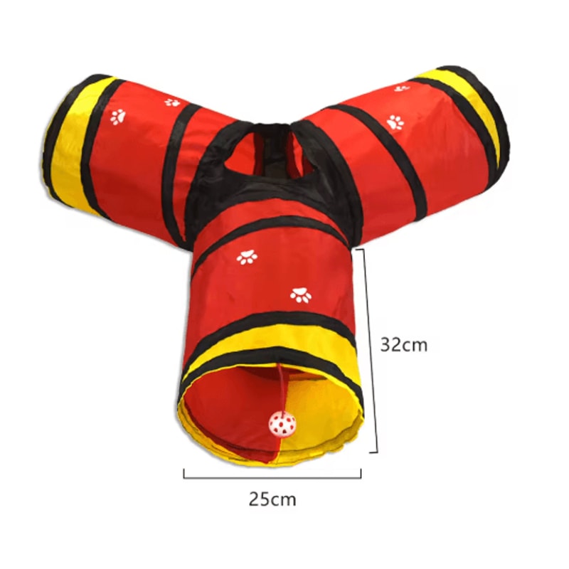 Foldable Cat Play Tunnel Breathable Indoor Cat Toy With Crinkle Paper 7