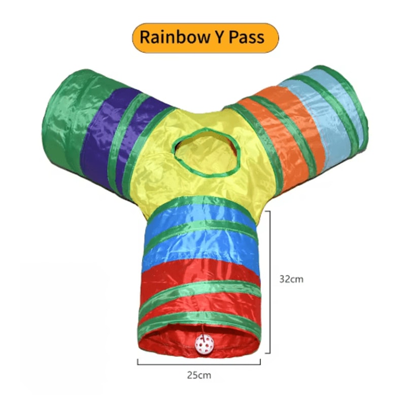 Foldable Cat Play Tunnel Breathable Indoor Cat Toy With Crinkle Paper 8