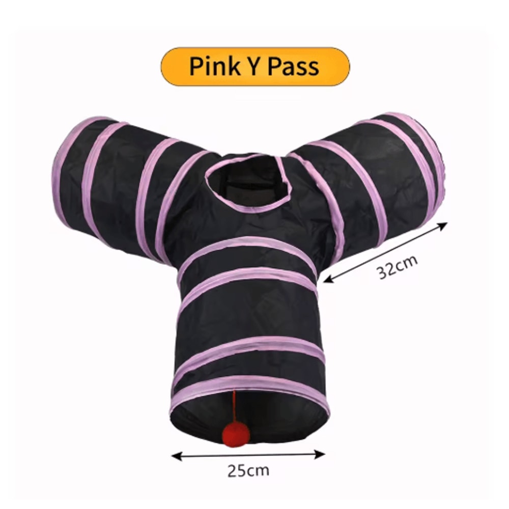 Foldable Cat Play Tunnel Breathable Indoor Cat Toy With Crinkle Paper 9