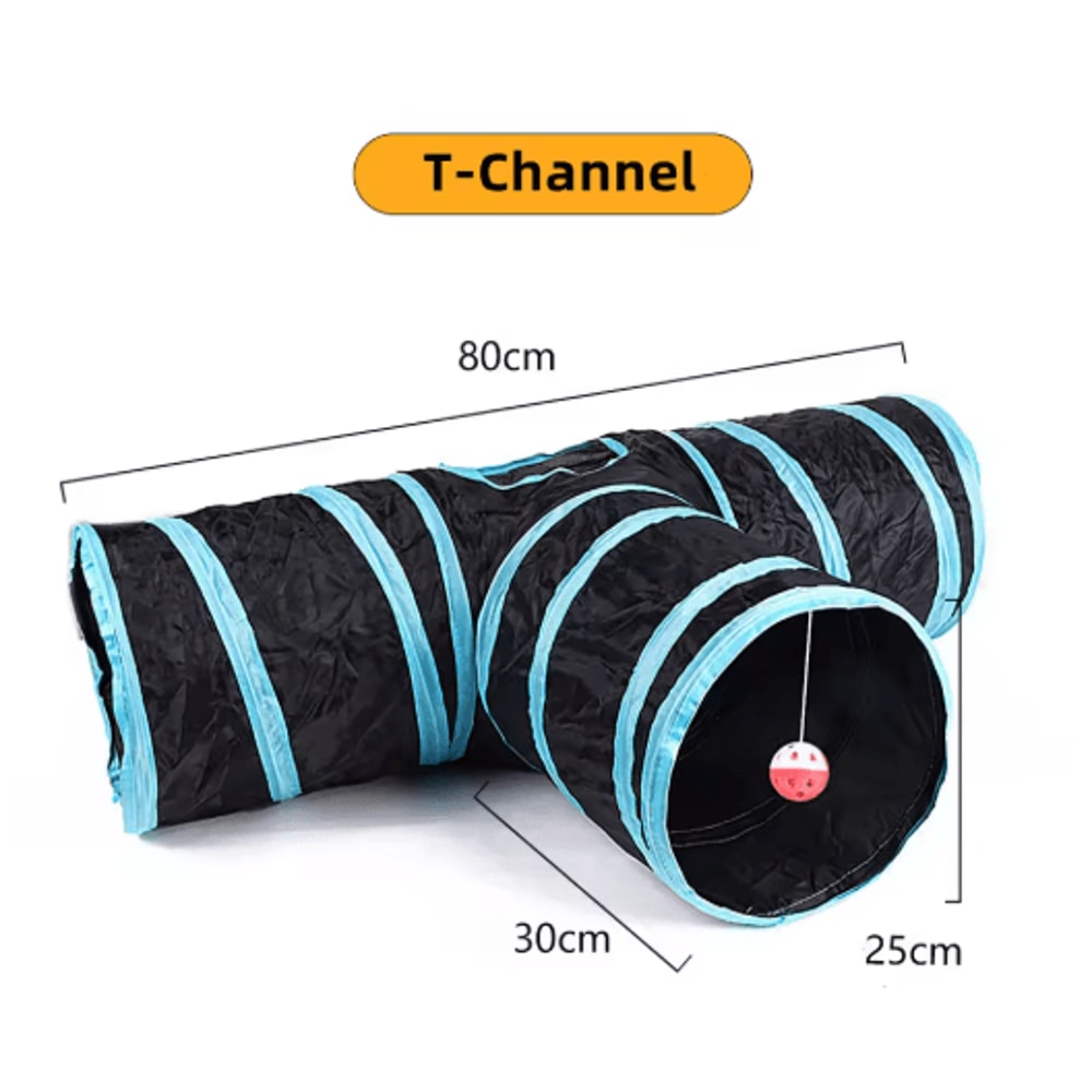 Foldable Cat Play Tunnel Breathable Indoor Cat Toy With Crinkle Paper 20