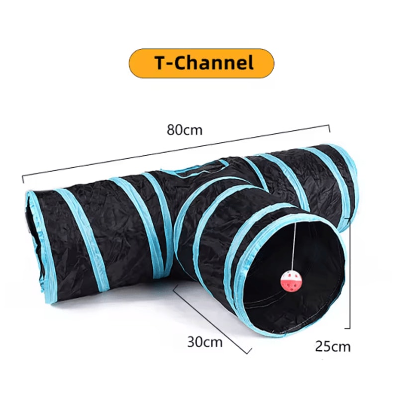 Foldable Cat Play Tunnel Breathable Indoor Cat Toy With Crinkle Paper 20