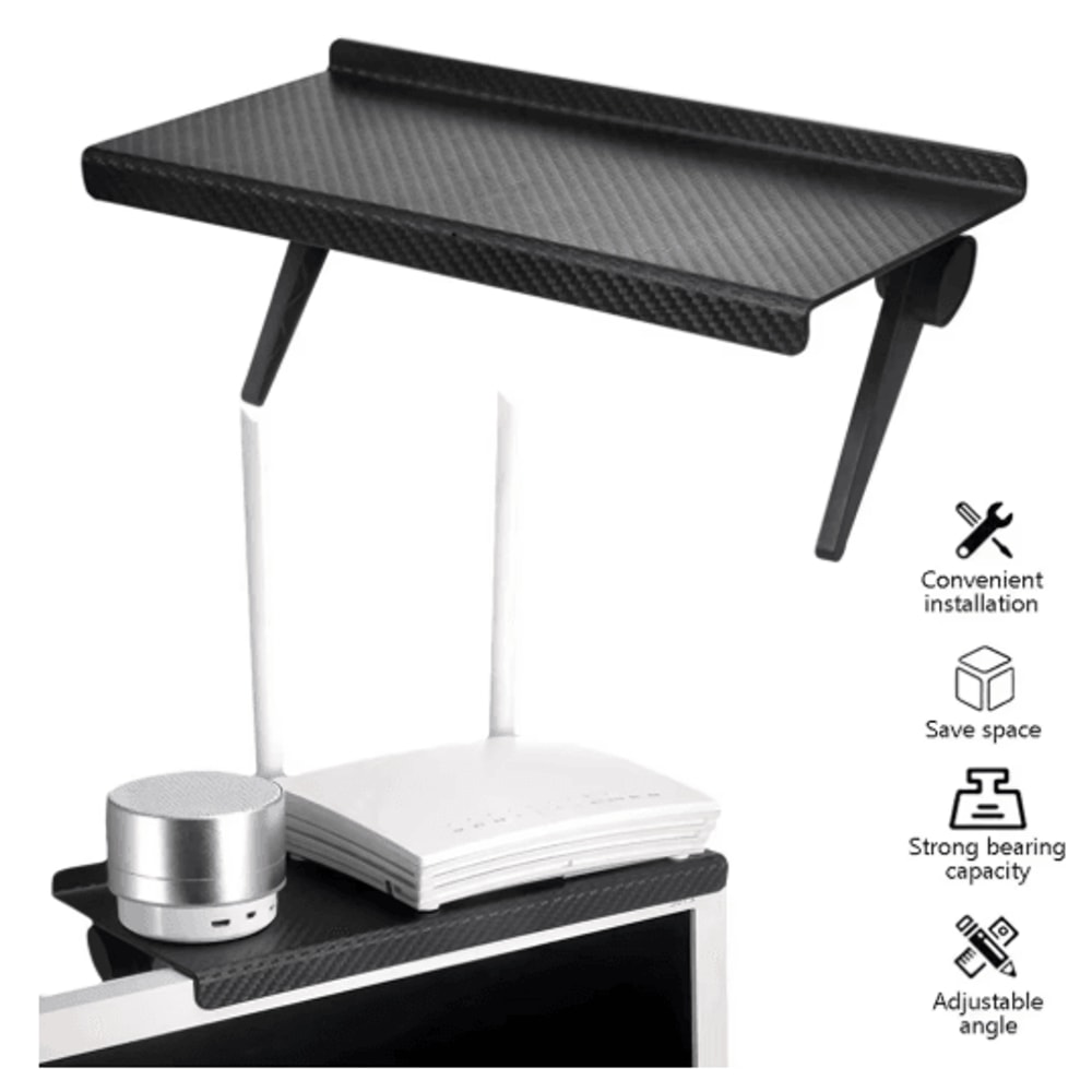 NoDrill Computer TV Screen Storage Rack Router SetTop Box Organizer 5