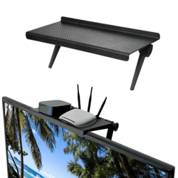 no-drill computer & tv screen storage rack – router & set-top box organizer