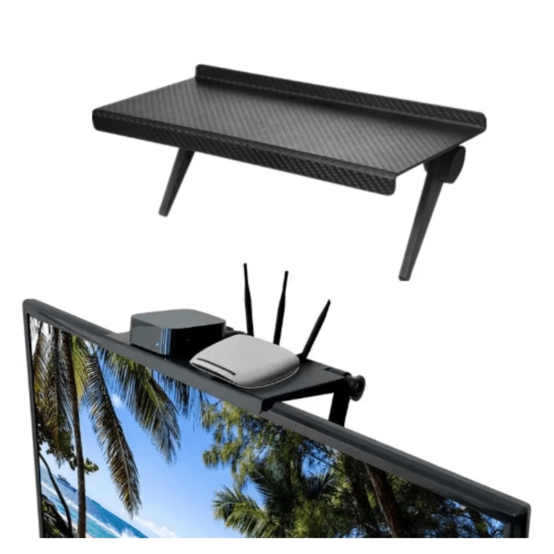 NoDrill Computer TV Screen Storage Rack Router SetTop Box Organizer 0