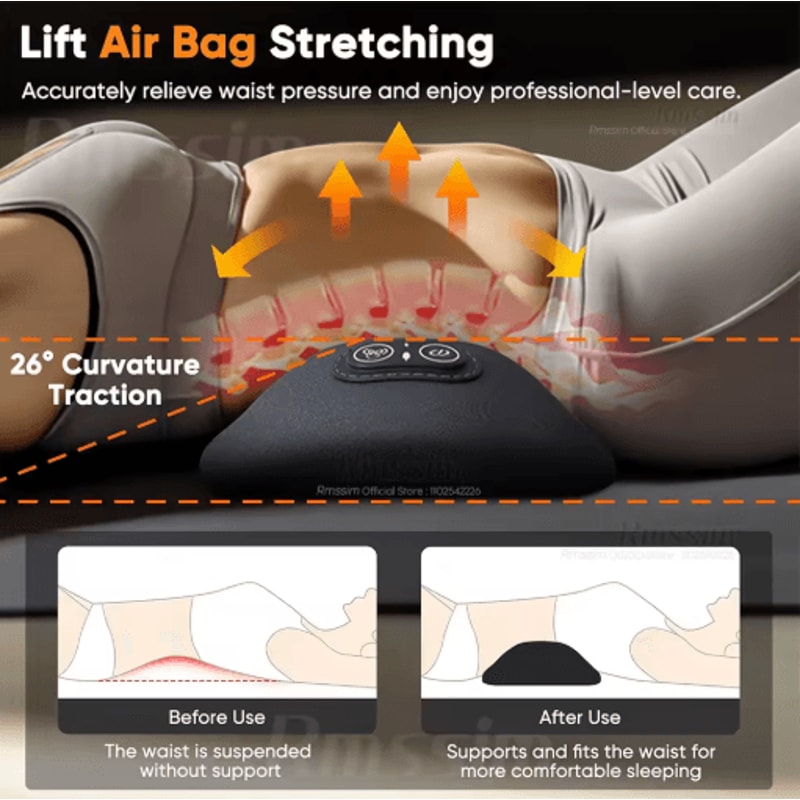 3 In 1 Electric Lumbar Support Pillow Adjustable Height Heating And Vibration Relief 3