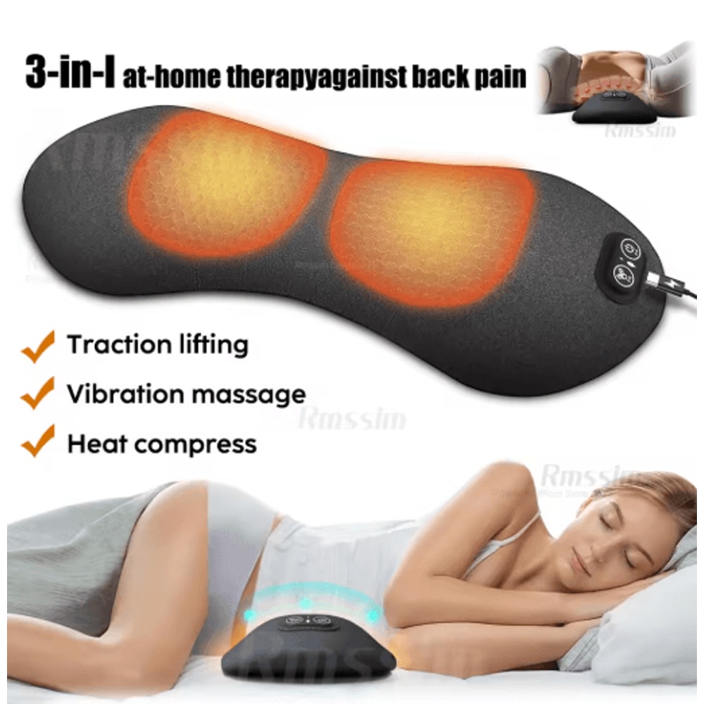 3 In 1 Electric Lumbar Support Pillow Adjustable Height Heating And Vibration Relief 6