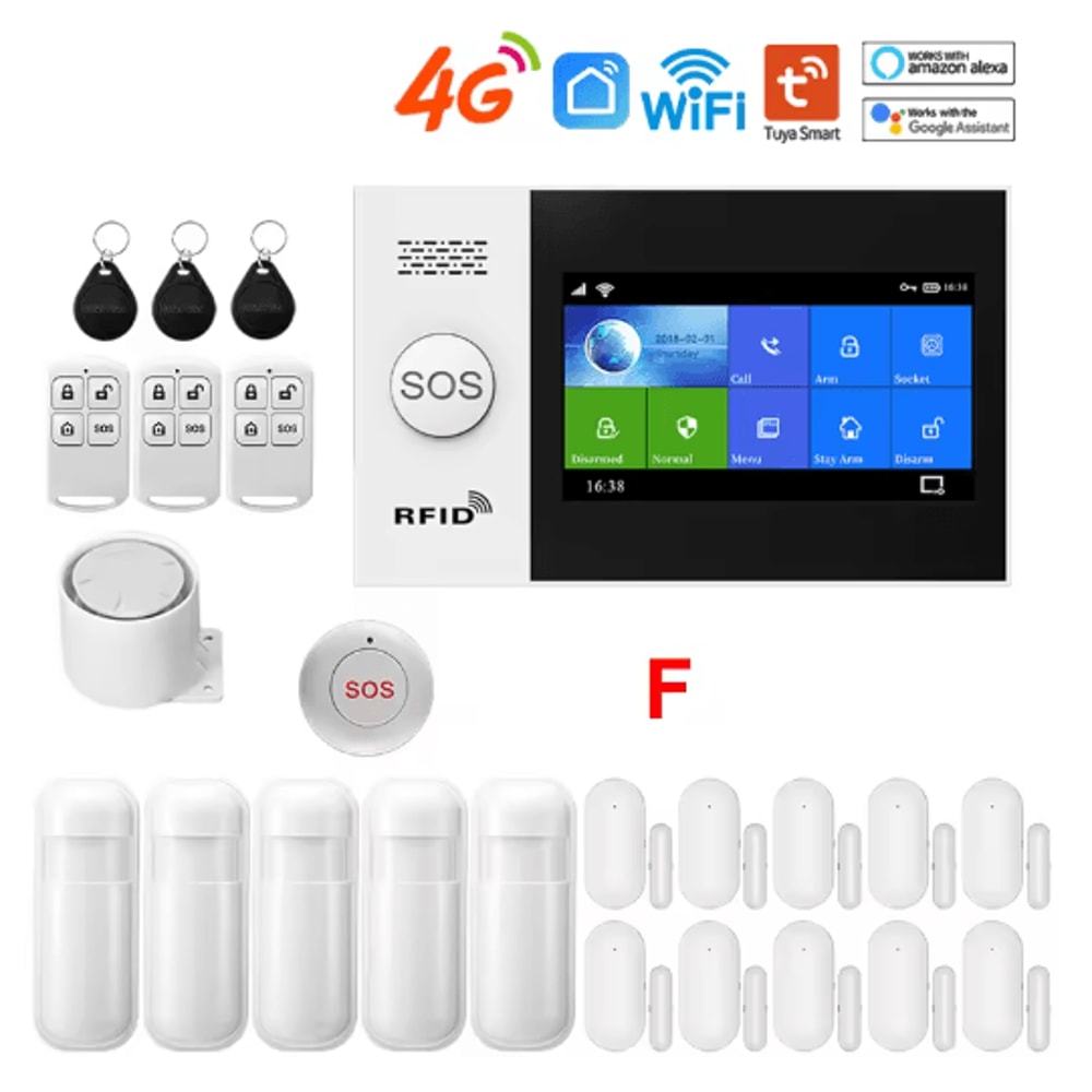 PGST PG107 4G Wireless Home Alarm System Smart WiFi Security With 43 Touch Screen 1