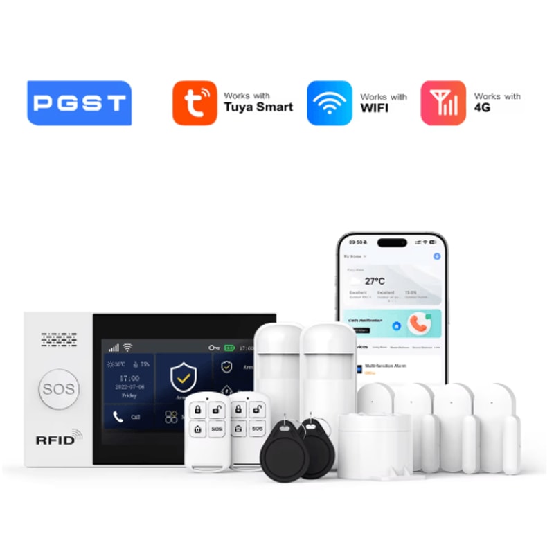 PGST PG107 4G Wireless Home Alarm System Smart WiFi Security With 43 Touch Screen 11