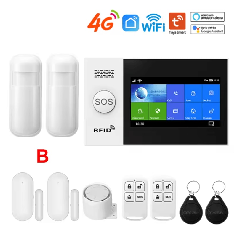 PGST PG107 4G Wireless Home Alarm System Smart WiFi Security With 43 Touch Screen 2