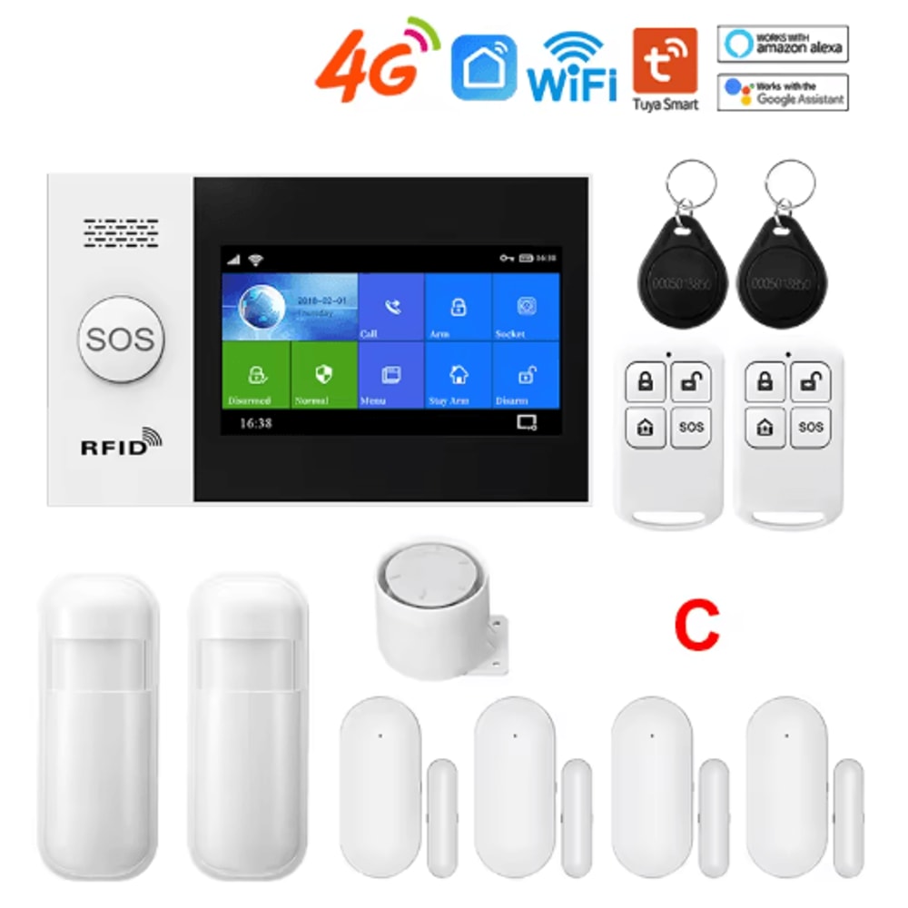 PGST PG107 4G Wireless Home Alarm System Smart WiFi Security With 43 Touch Screen 3