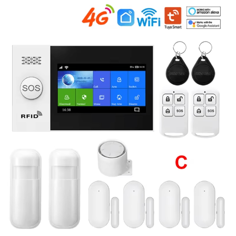PGST PG107 4G Wireless Home Alarm System Smart WiFi Security With 43 Touch Screen 3