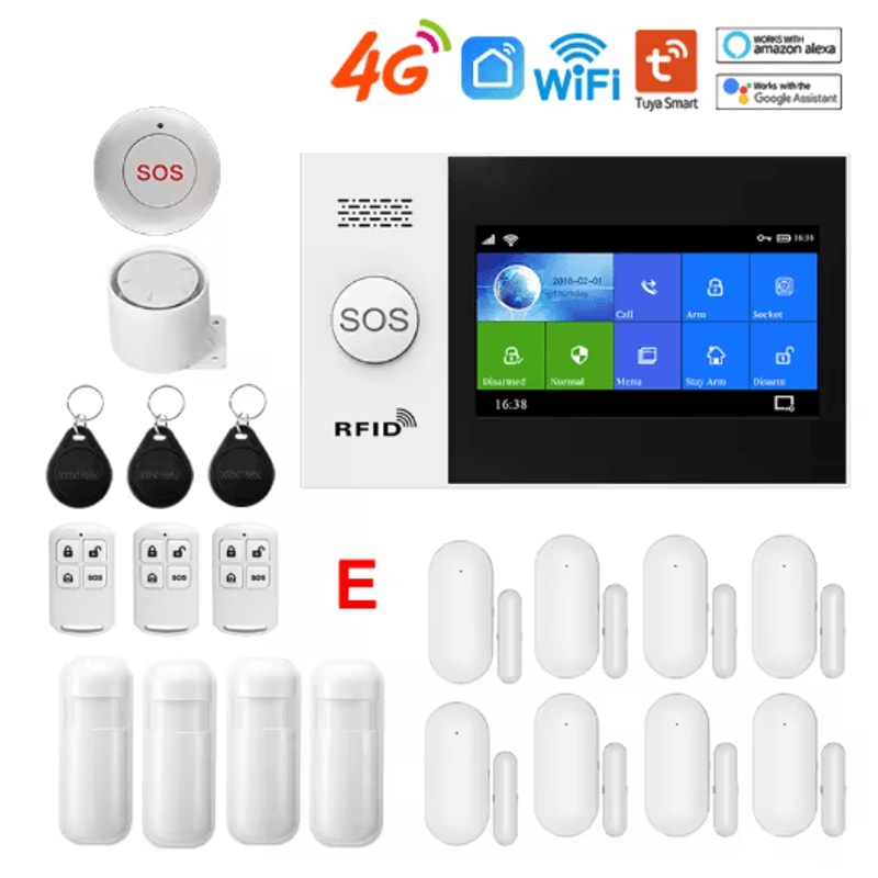 PGST PG107 4G Wireless Home Alarm System Smart WiFi Security With 43 Touch Screen 5