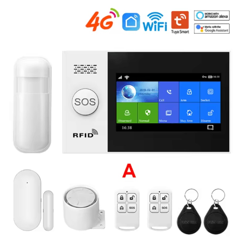 PGST PG107 4G Wireless Home Alarm System Smart WiFi Security With 43 Touch Screen 6