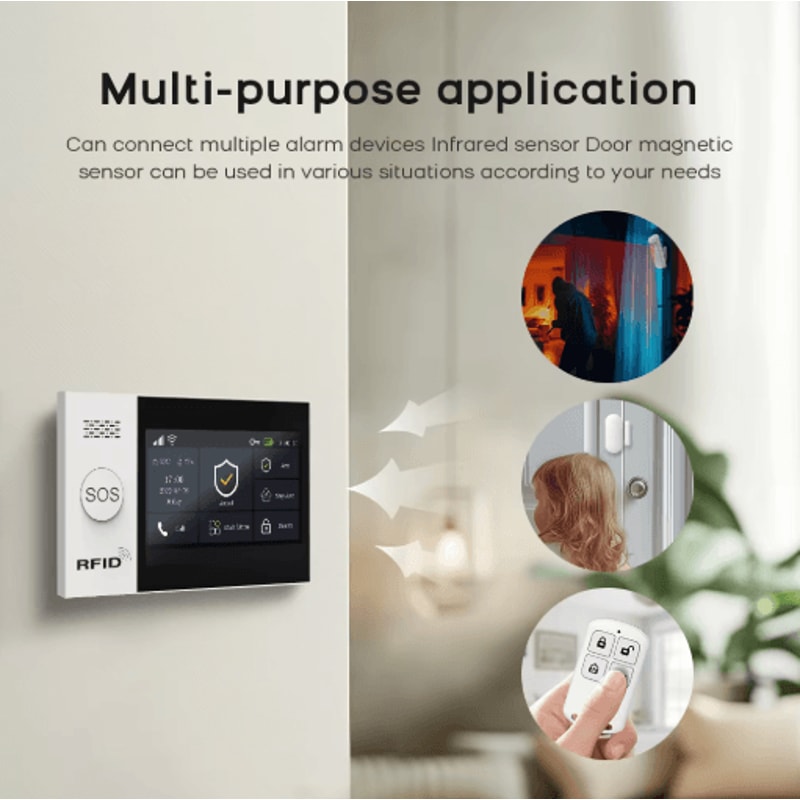 PGST PG107 4G Wireless Home Alarm System Smart WiFi Security With 43 Touch Screen 9