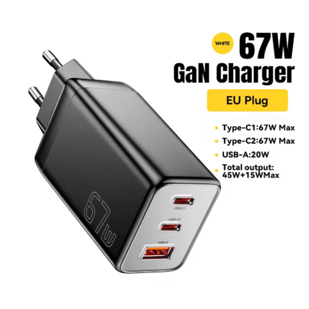 Essager 67W GaN USBC Charger PD 30 QC 30 Fast Charger For Phones Laptops 1