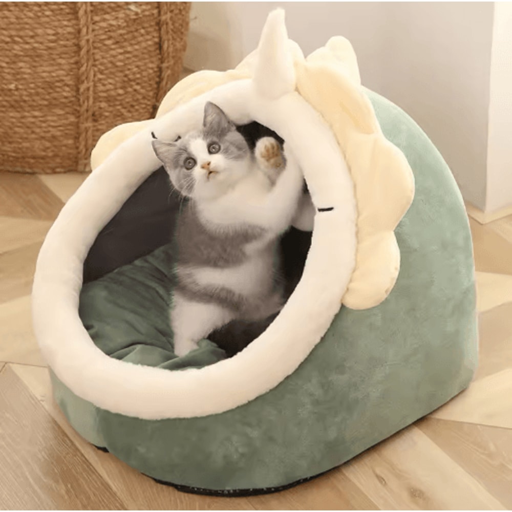 Deep Sleep Cartoon Cat Bed Foldable Cave Pet Bed For Cats Small Dogs 2