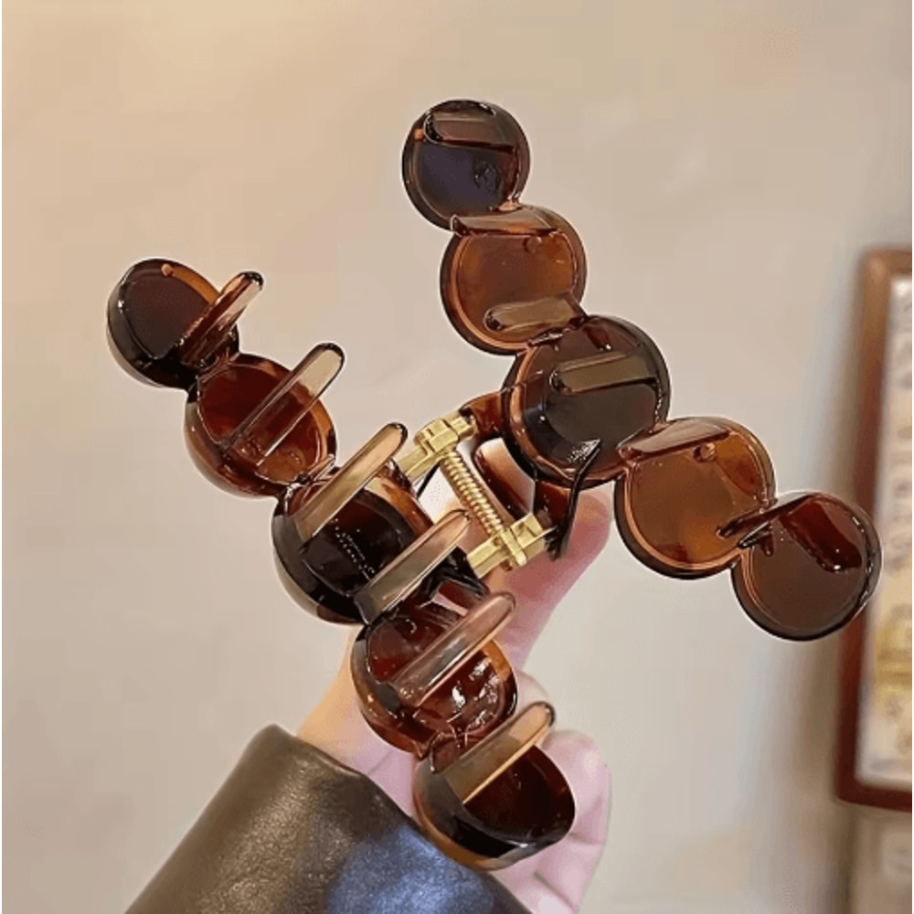 Retro Gradient Beaded Hair Claw Clip 11cm Geometric Shark Hairpin 3