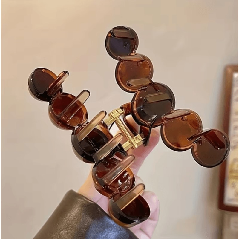 Retro Gradient Beaded Hair Claw Clip 11cm Geometric Shark Hairpin 3