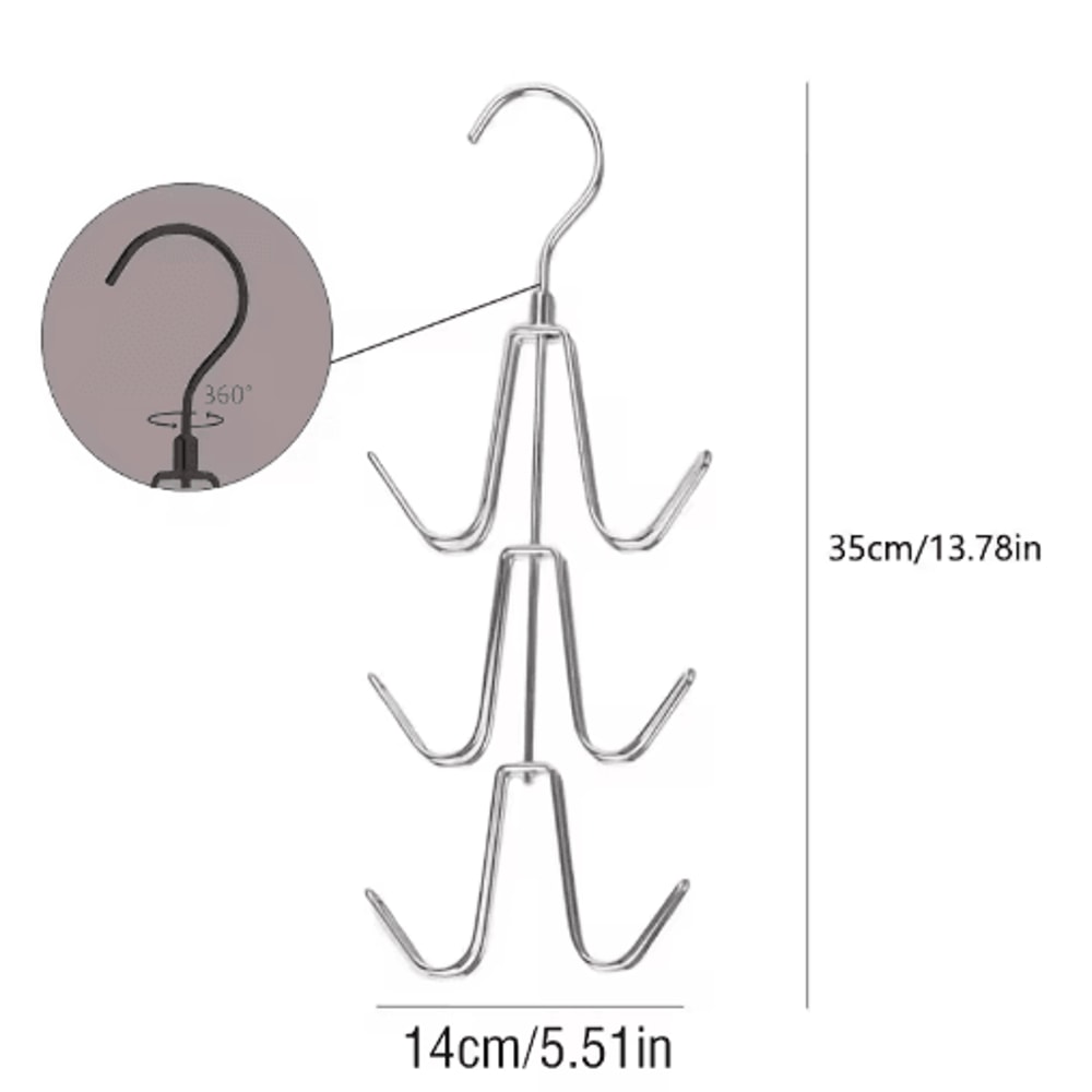 360 Rotating Metal Wallet Hanger MultiFunctional Closet Organizer Rack 3