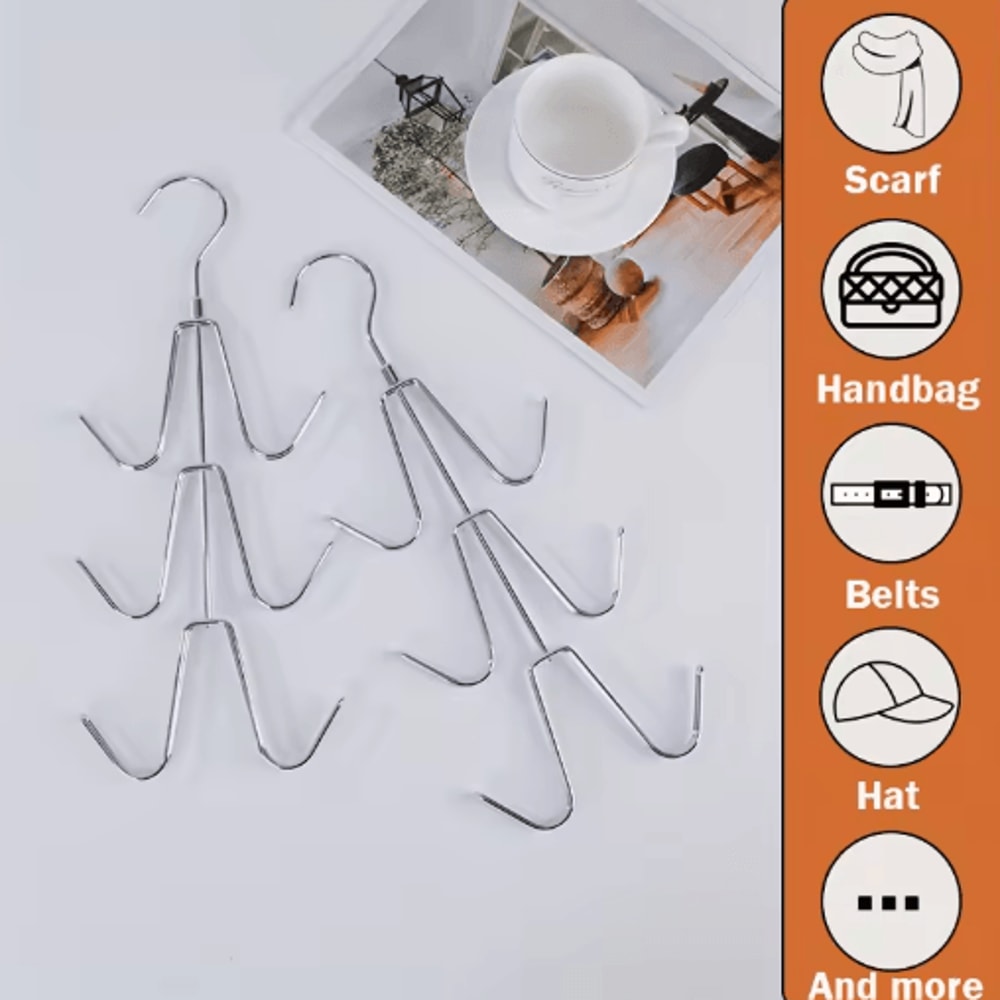 360 Rotating Metal Wallet Hanger MultiFunctional Closet Organizer Rack 5