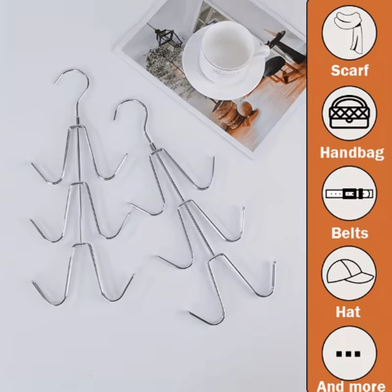 360 Rotating Metal Wallet Hanger MultiFunctional Closet Organizer Rack 5