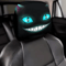 Smiling Cat Car Seat Headrest Pillow Covers 2pcs Black With Glowing Blue Eyes 2