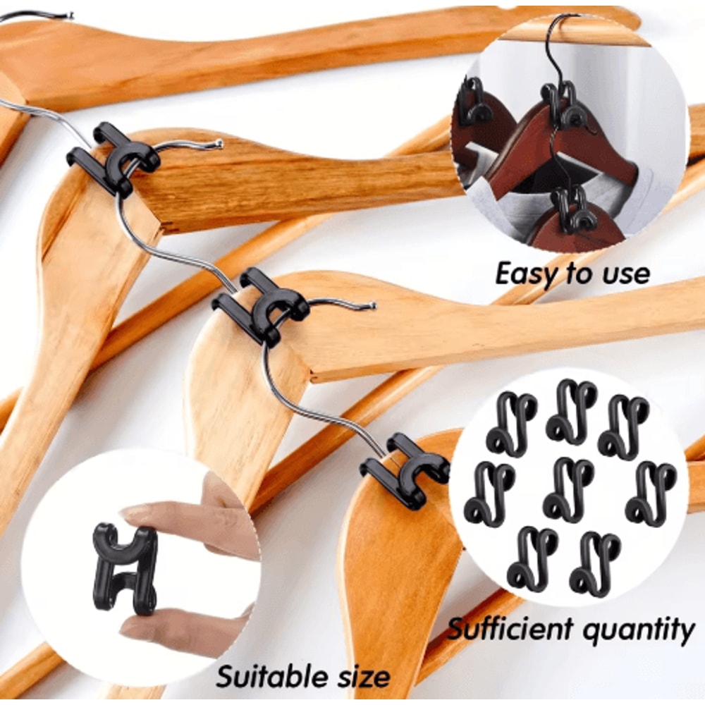 Velvet Hanger Connector Hooks Clothes Organizer SpaceSaving Extenders 10pcs 3