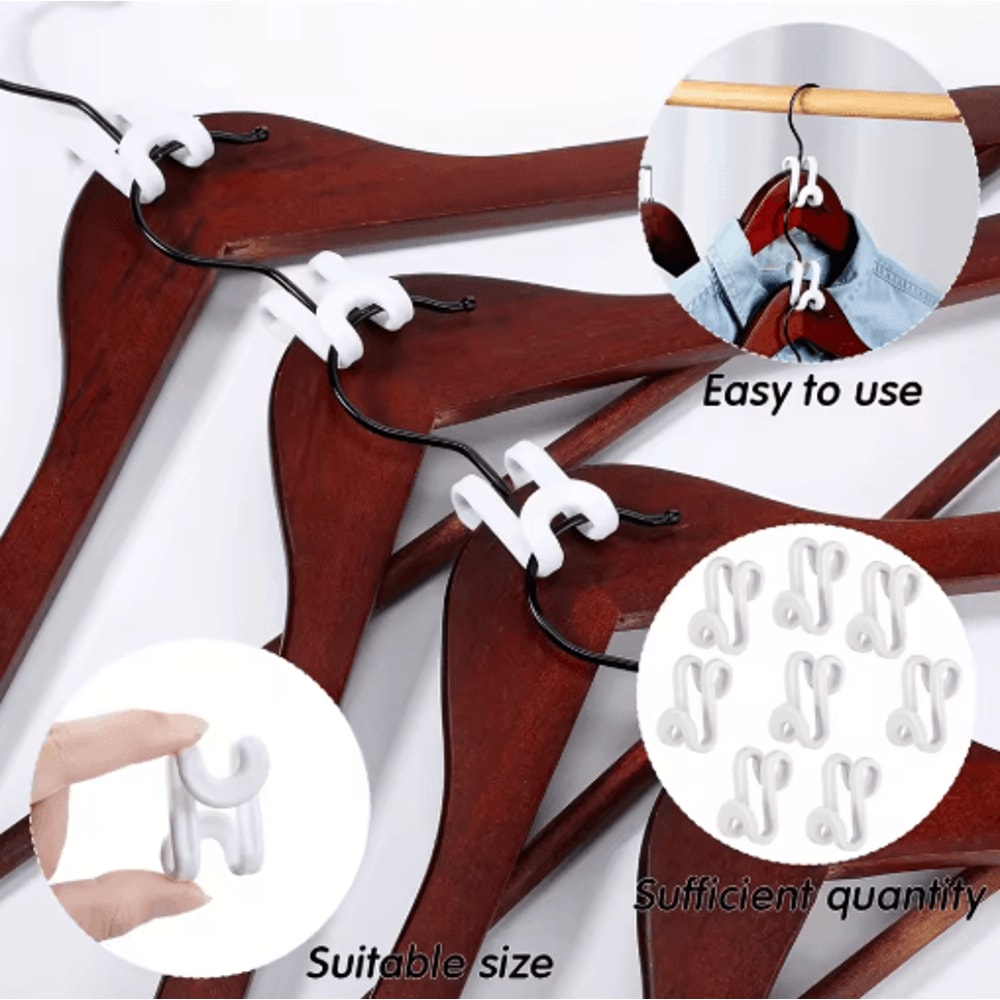 Velvet Hanger Connector Hooks Clothes Organizer SpaceSaving Extenders 10pcs 4