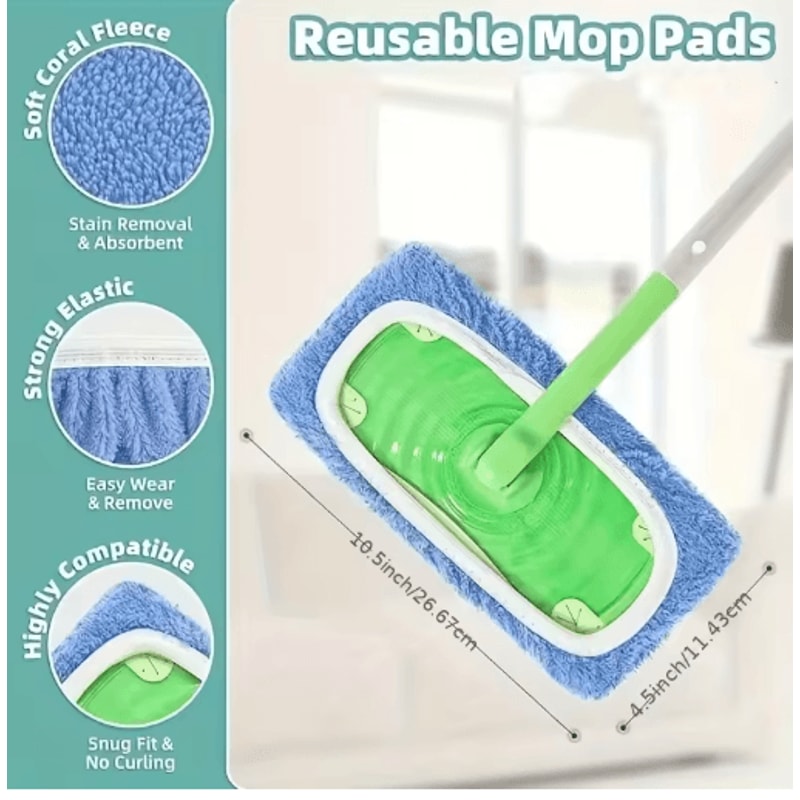 Reusable Microfiber Mop Pads HighAbsorption Cleaning Pads 5pcs 2