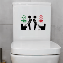 3d toilet stickers – removable self-adhesive bathroom decor (1/2pcs)