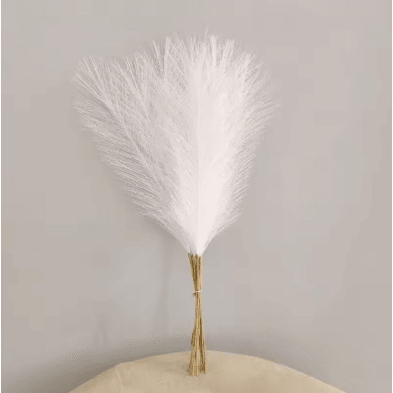 White Artificial Pampas Reed Decor Elegant Reed Grass Stems 10pcs 1