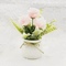 Artificial Potted ThreeRose Bonsai Elegant Desktop Flower Decor 0