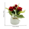 Artificial Potted ThreeRose Bonsai Elegant Desktop Flower Decor 4
