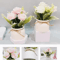 Artificial Potted ThreeRose Bonsai Elegant Desktop Flower Decor 7