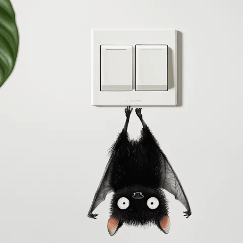 Black Bat Wall Decals SelfAdhesive Home Wall Art 2pcs Set 2