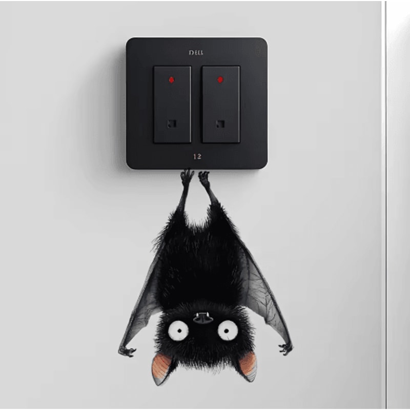 Black Bat Wall Decals SelfAdhesive Home Wall Art 2pcs Set 3