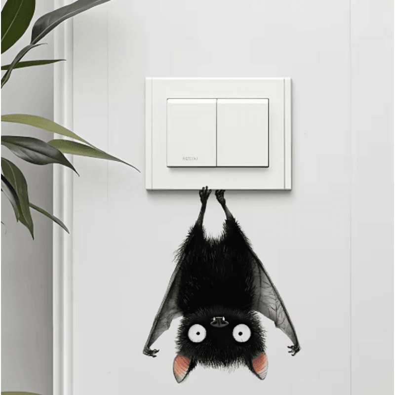 Black Bat Wall Decals SelfAdhesive Home Wall Art 2pcs Set 4