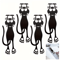 Acrylic HollowedOut Black Kitten Bookmarks Creative Hanging Page Markers 3pcs 3