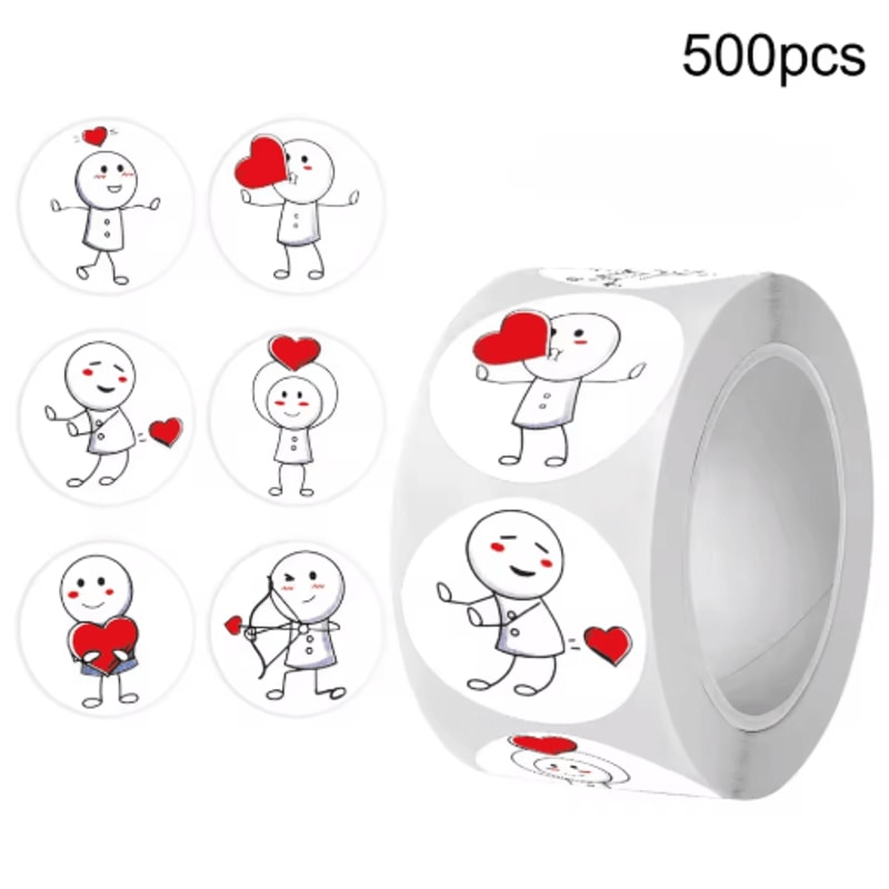 Matchstick People ThumbsUp Stickers 500pcsRoll SelfAdhesive PVC Labels 1