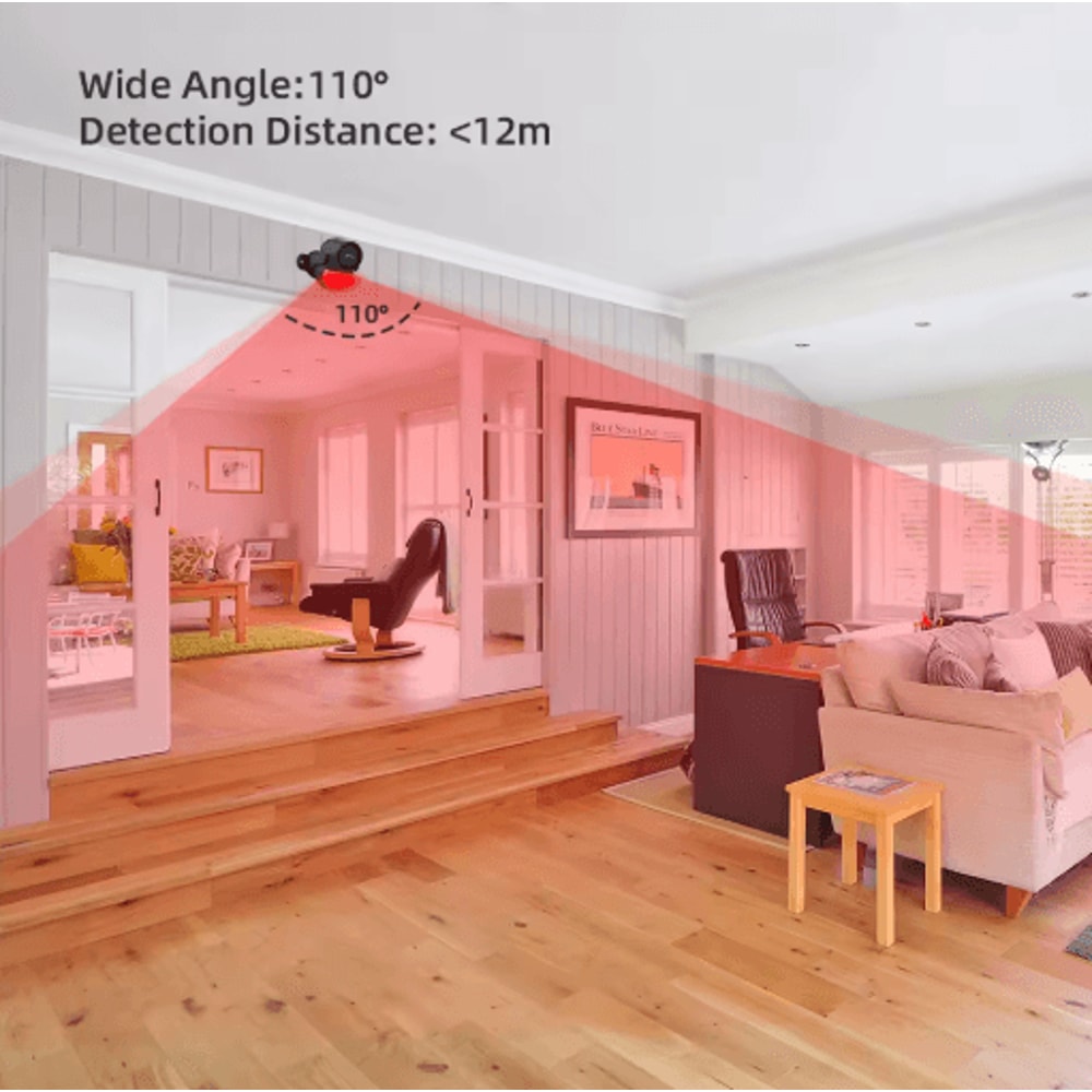 CPVAN Wireless PIR Motion Sensor Infrared Burglar Alarm With 125dB Siren 433MHz 4