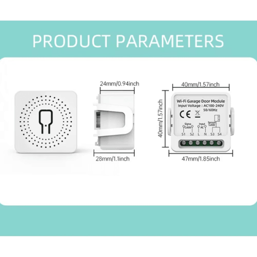 WG01 Tuya Smart Life Garage Door Opener Dry Contact Smart Switch With Voice Control 4