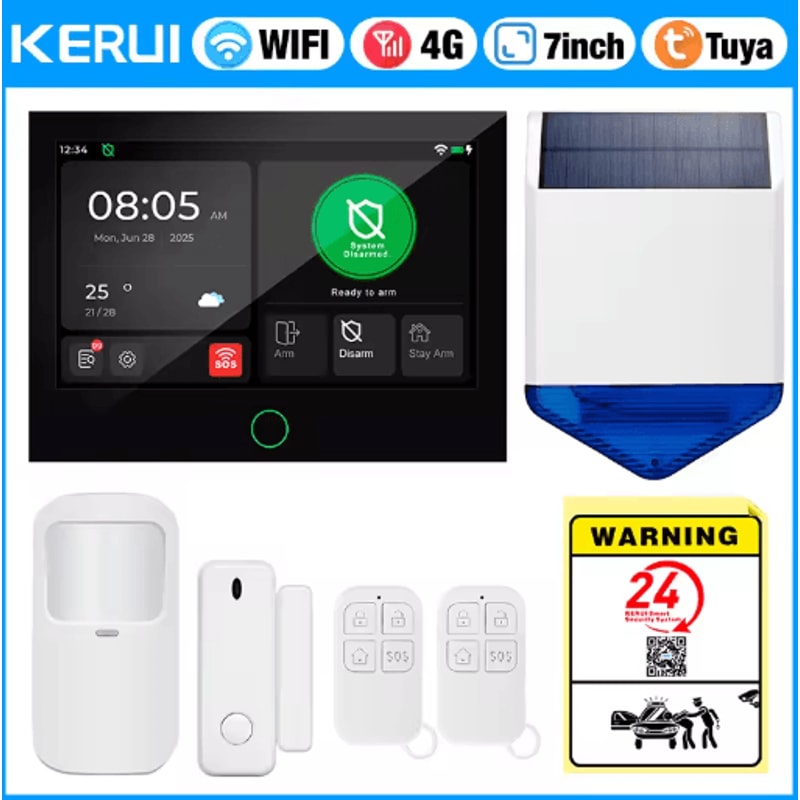 KERUI 4G WiFi Smart Home Alarm System 7 IPS Touchscreen Security Hub 1