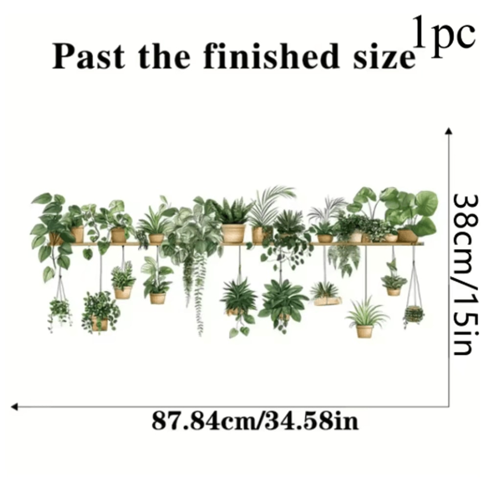 Multiple Flower Shelf Wall Stickers Potted Plant Decor For Home Kids Rooms 1