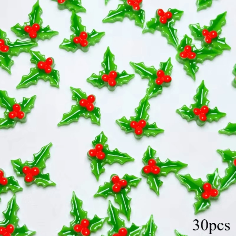 Christmas Leaf Nail Art Decorations Festive Glitter DIY Manicure Set 3060pcs 2