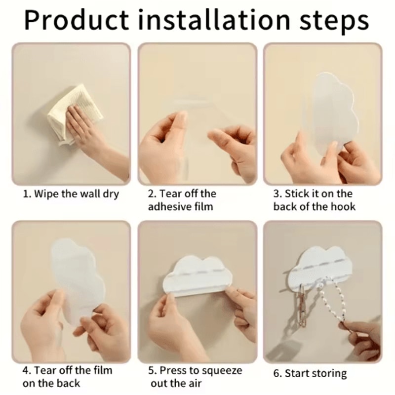 CloudShaped Jewelry Hook Organizer White Necklace Bracelet Storage 2pcs 2